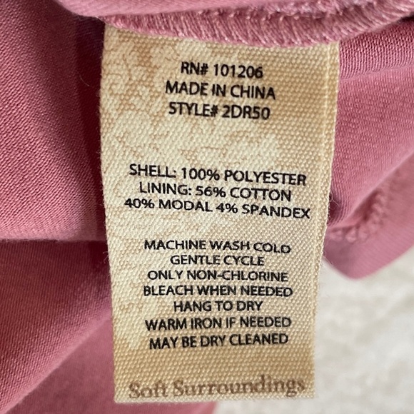 Soft Surrounding Dianthus Chiffon Lagenlook Tunic in Dusty Pink Women's Medium - Picture 9 of 9